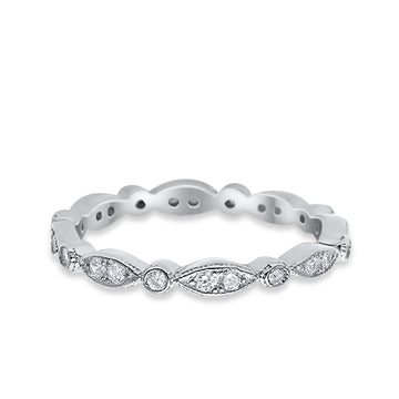 Eternity Round Wedding Band Ring Simulated CZ 925 Sterling Silver